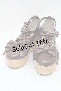 axes femme kawaii / トリプルリボンシューズ L ブラウン S-25-11-22-013-AX-SH-HR-ZS