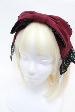 画像1: Chalmiere / リボンカチューシャ  ワイン S-25-11-22-018-AX-AC-AS-ZS