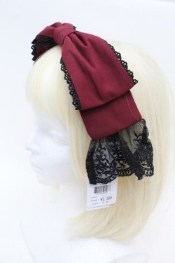 画像2: Chalmiere / リボンカチューシャ  ワイン S-25-11-22-018-AX-AC-AS-ZS