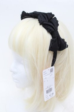 画像1: Chalmiere / トリプルリボンカチューシャ  黒 S-25-11-22-019-AX-AC-AS-ZS