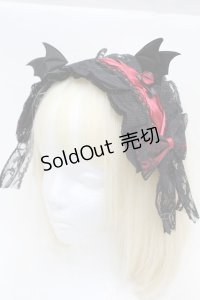 GOTH / レースヘッドドレス  黒ｘ赤 S-25-11-22-023-GO-BL-HR-ZS