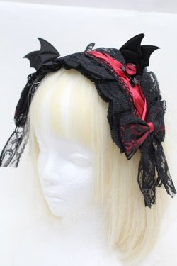 画像1: GOTH / レースヘッドドレス  黒ｘ赤 S-25-11-22-023-GO-BL-HR-ZS
