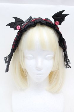 画像2: GOTH / レースヘッドドレス  黒ｘ赤 S-25-11-22-023-GO-BL-HR-ZS