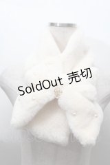 BABY,THE STARS SHINE BRIGHT / リボンとパールのファーマフラー  オフ S-25-11-22-028-BA-ZA-AS-ZS