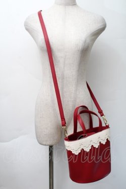 画像1: m petit by misako / AMスカラップ2WAYバッグ  赤 S-25-11-22-032-LO-BG-AS-ZS