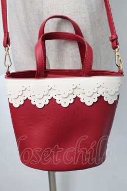 画像2: m petit by misako / AMスカラップ2WAYバッグ  赤 S-25-11-22-032-LO-BG-AS-ZS