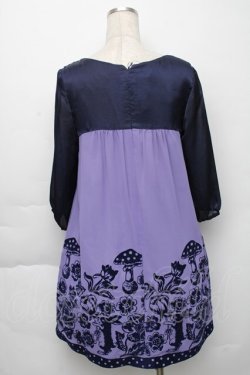 画像2: Emily Temple cute / フォレストフロッキーワンピース  ラベンダーｘ紺 S-25-11-23-039-ET-OP-HR-ZS