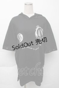 NieR Clothing / NieRちゃん半袖パーカー  黒 S-25-11-23-041-PU-TO-AS-ZS