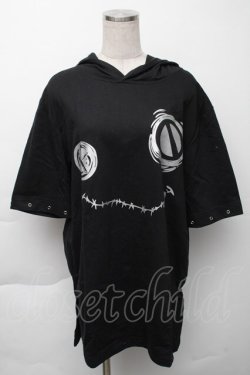 画像1: NieR Clothing / NieRちゃん半袖パーカー  黒 S-25-11-23-041-PU-TO-AS-ZS