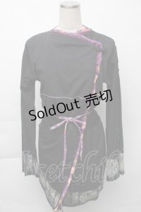 gouk / 和柄切替カーディガン  黒 S-25-11-23-042-GO-TO-AS-ZS