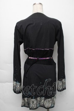 画像2: gouk / 和柄切替カーディガン  黒 S-25-11-23-042-GO-TO-AS-ZS