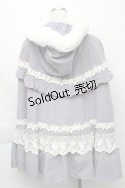 画像2: axes femme kawaii / ローズフリルケープコート M サックス S-25-11-23-052-AX-CO-HR-ZS