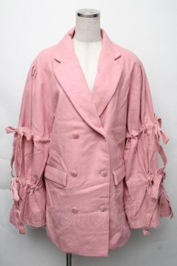 画像1: jouetie / BIGリボンジャケットコート  ピンク S-25-11-23-053-EL-CO-HR-ZS