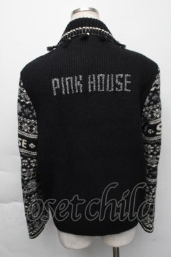 画像2: PINK HOUSE / ノルディックニットジャケット  黒 S-25-11-23-059-LO-CO-HR-ZS