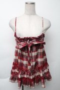 LIZ LISA / チェックキャミソール  赤 S-25-11-23-011-LO-TO-AS-ZS