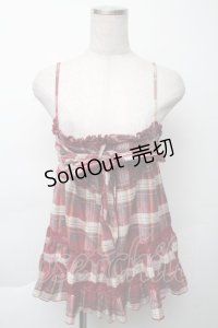 LIZ LISA / チェックキャミソール  赤 S-25-11-23-011-LO-TO-AS-ZS