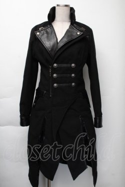 画像1: PUNK RAVE / 切替ロングジャケット  黒 S-25-11-23-1041-PU-JA-AS-ZS