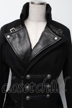 画像3: PUNK RAVE / 切替ロングジャケット  黒 S-25-11-23-1041-PU-JA-AS-ZS