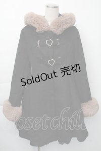 Rojita / ファー襟コート  黒 S-25-11-23-1042-LO-CO-AS-ZS