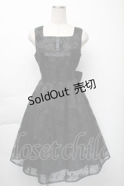 画像1: Moi-meme-Moitie / 花柄フロッキーミニジャンパースカート  黒 S-25-11-23-1044-MO-OP-HR-ZS