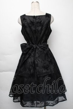 画像2: Moi-meme-Moitie / 花柄フロッキーミニジャンパースカート  黒 S-25-11-23-1044-MO-OP-HR-ZS