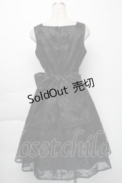 画像2: Moi-meme-Moitie / 花柄フロッキーミニジャンパースカート  黒 S-25-11-23-1044-MO-OP-HR-ZS