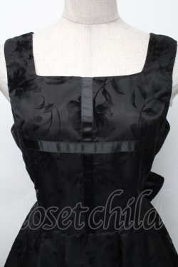 画像3: Moi-meme-Moitie / 花柄フロッキーミニジャンパースカート  黒 S-25-11-23-1044-MO-OP-HR-ZS