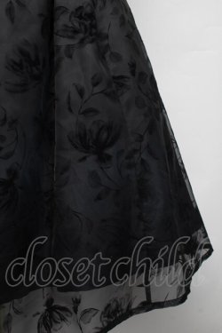 画像4: Moi-meme-Moitie / 花柄フロッキーミニジャンパースカート  黒 S-25-11-23-1044-MO-OP-HR-ZS