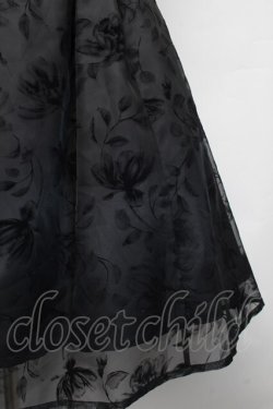 画像5: Moi-meme-Moitie / 花柄フロッキーミニジャンパースカート  黒 S-25-11-23-1044-MO-OP-HR-ZS