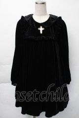 Ank Rouge / ベロアワンピース  黒 S-25-11-23-1046-CA-OP-AS-ZS