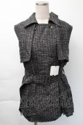 EATME / ツイードプリーツベスト&スカートSet  黒 S-25-11-23-1047-LO-OP-AS-ZS