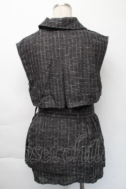 画像2: EATME / ツイードプリーツベスト&スカートSet  黒 S-25-11-23-1047-LO-OP-AS-ZS