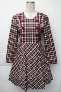 Fi.n.t / チェックワンピース  ブラウンｘワイン S-25-11-23-1049-CA-OP-AS-ZS