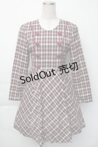 Fi.n.t / チェックワンピース  ブラウンｘワイン S-25-11-23-1049-CA-OP-AS-ZS