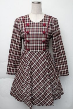 画像1: Fi.n.t / チェックワンピース  ブラウンｘワイン S-25-11-23-1049-CA-OP-AS-ZS
