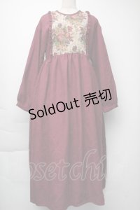 merry jenny / ジャガードコンビコールワンピース  ボルドー S-25-11-23-1050-LO-OP-HR-ZS