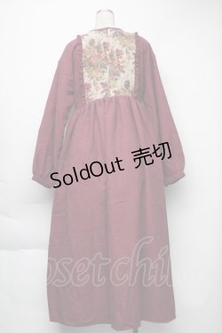 画像3: merry jenny / ジャガードコンビコールワンピース  ボルドー S-25-11-23-1050-LO-OP-HR-ZS