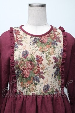 画像4: merry jenny / ジャガードコンビコールワンピース  ボルドー S-25-11-23-1050-LO-OP-HR-ZS