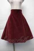 Moi-meme-Moitie / 別珍後ろ編み上げスカート(2001) 9号 ワイン S-25-11-23-1053-MO-SK-AS-ZS