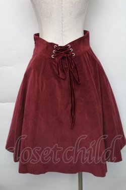 画像2: Moi-meme-Moitie / 別珍後ろ編み上げスカート(2001) 9号 ワイン S-25-11-23-1053-MO-SK-AS-ZS