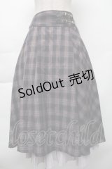 axes femme / 裾プリーツチェック柄スカート  紺 S-25-11-23-1056-AX-SK-HR-ZS