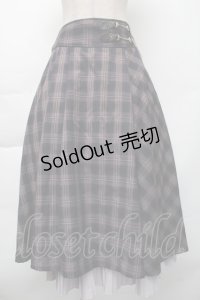 axes femme / 裾プリーツチェック柄スカート  紺 S-25-11-23-1056-AX-SK-HR-ZS