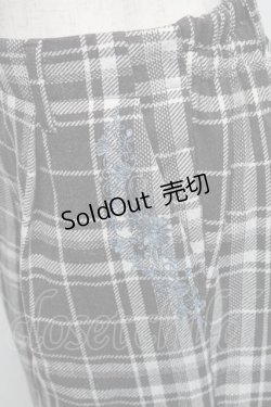 画像3: axes femme / ポケット刺繍ウール調パンツ  黒ｘ白 S-25-11-23-1058-AX-PA-HR-ZS