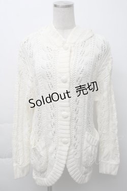 画像1: Secret Honey / フード付きカーディガン  オフ S-25-11-23-1010-CA-TO-AS-ZS