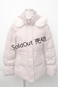 axes femme / ファーフードダウン風コート  ピンク S-25-11-23-1014-AX-CO-HR-ZS