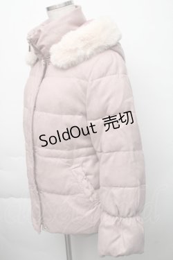 画像3: axes femme / ファーフードダウン風コート  ピンク S-25-11-23-1014-AX-CO-HR-ZS