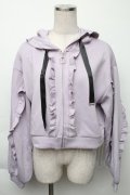 axes femme / フリルデザインジップパーカー  ラベンダー S-25-11-23-1018-AX-TO-AS-ZS