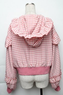 画像2: axes femme kawaii / フリルフーディブルゾン  ピンクｘ白 S-25-11-23-1020-AX-JA-HR-ZS
