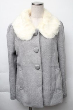 画像1: Secret Honey / ハートボタンショートコート  グレー S-25-11-23-1023-CA-CO-AS-ZS