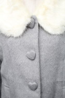 画像3: Secret Honey / ハートボタンショートコート  グレー S-25-11-23-1023-CA-CO-AS-ZS